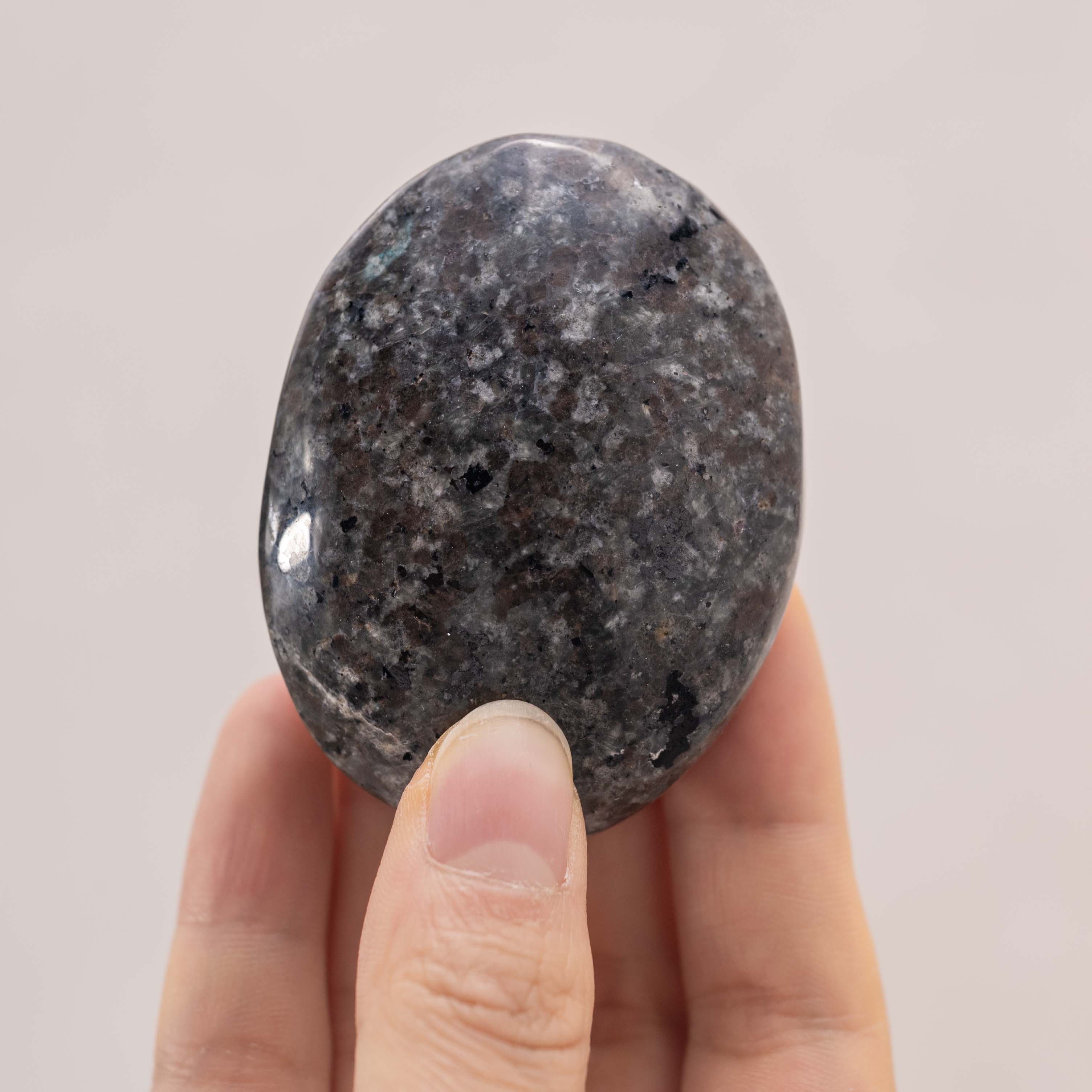 Healing Yooperlite Palm Stone for enhancing creativity and insight